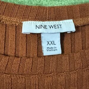 Nine West Burnt Orange Ribbed Knit Midi Dres • XXL Boho Chic Tank Sleeveless